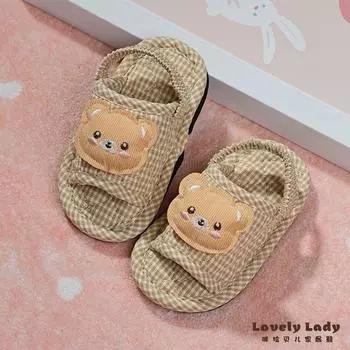 Kids Pure Cotton Cloth Cartoon 1-2-3 Years Old Toddler Shoes Home Silent Anti-Slip Home Indoor Floor Slippers Cartoon Yellow Inside the kids 22 16cm long