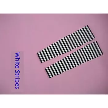 Kids Pure Cotton Sun Protection Arm Sleeves Modal Air-Conditioned Room Men s and Women s Outdoor Sports Breathable Sweat Absorbing Fashion Oversleeve White Stripes L