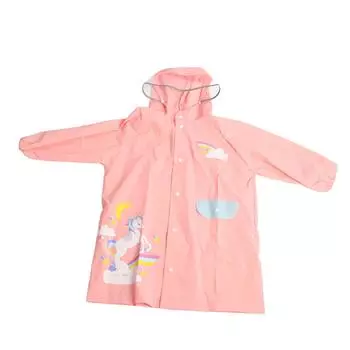 Kids Rain Ponchos with School Bag Cover Reusable Snap Button Kids Rain Jacket Raincoat for Outdoor L(for 6.5-9kg)