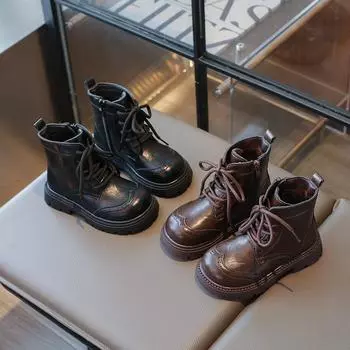 Kids Shoes Boots for Girl Winter Toddlers Cotton Boots Trend Classic Children Fashion Ankle Boots Causal Thick Bottom Versatile 26 коричневый