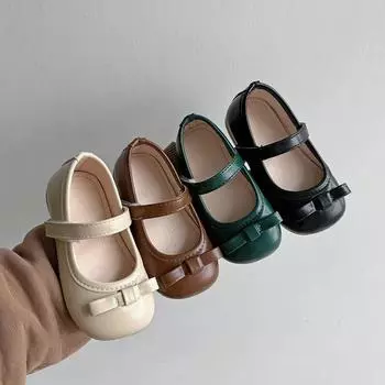 Kids Shoes Girls Round Toe Bowknot Princess Shoes Children Breathable Flats Mary Jane Shoes Casual Baby Toddlers Summer Autumn 21 белый
