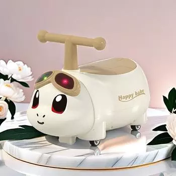 Kids Simulated Cute Turtle Car Balance Bike with Lights Music No Batteries Needed, Durable Plastic Wheels, Stable Pedal Design,Fun Gift for Toddlers белый