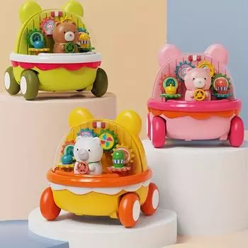 Детская игрушечная машинка с скользящей передачей, мультяшный медведь, фрикционный автомобиль