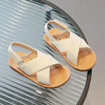 Kids Summer Sandals Children Beach Shoes Fashion Classic Sandals for Toddlers Boys Little Girls Fashion Cross Style Anti-skid 21 белый