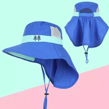Kids Sun Hat Summer Sun Hat Men Beach Hat Bucket Hat UV Protection Baby Girl Sun Hat Royal Blue No whistle