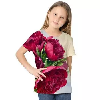 kids t-shirts Cartoon Doll T-shirt Children s Short Sleeve Girls Summer Loose Leisure Shirt 110