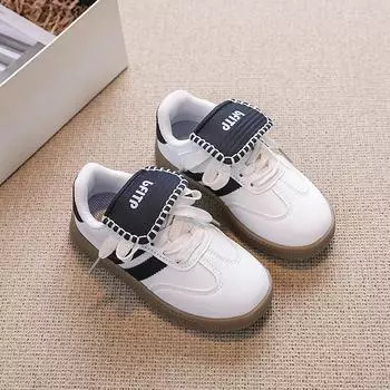 Kids Tennis Running Shoes Retro Boys Girls Sports Shoes Thick Sole 2024 New Fashion Kids Skate Shoes Wear-resistant Anti-slip 26 серебряный