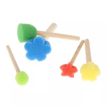 Kids Toddler Sponge Stamp Brush Kits Flower Drawing Toys For Children Paint Art