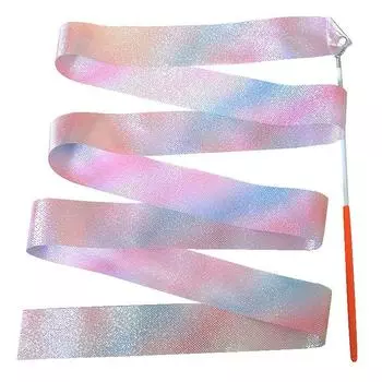 Kids Toys Rainbow Stick Flashing Star Ballet Streamer Twirling Rod Dance Ribbon Gym Ribbons