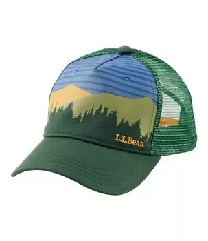 Kids Trucker Hat One Size Fits Most Pinewood Green Forest Scenic Multicolor 1000232649 [L.L.Been]