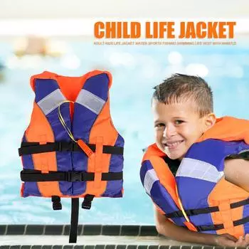 Kids Vest Fishing Boating Drifting Water Sports Jacket w/ Whistle