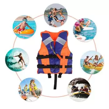 Kids Vest Fishing Boating Drifting Water Sports Jacket w/ Whistle
