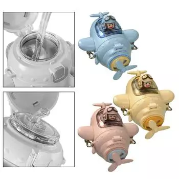 Kids Water Bottle 500ml Lightweight Airplane Shaped Leakproof Portable Drinking Cup for Running Climbing Street Children Fishing синий