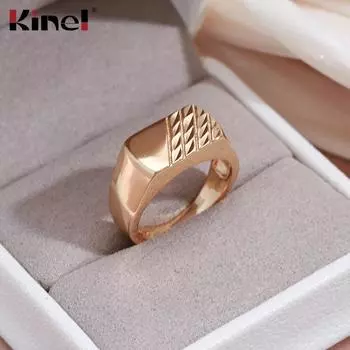 Kienl квадратное глянцевое золотое модное кольцо большого размера, удобные подходящие кольца на каждый день 8 розового золота