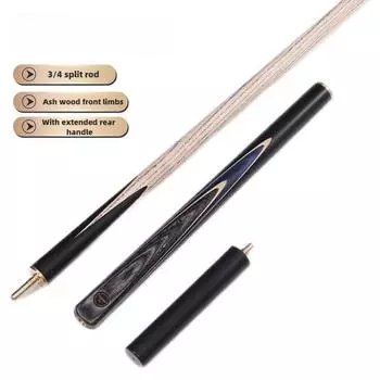 Кий для бильярда, разделенный на 3/4, маленькая головка, 9,5 мм, ясень, черный, 8 палочек для бильярда, кий 145 см