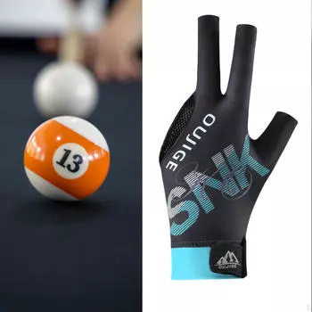 Кий для бильярда с тремя пальцами, для женщин и мужчин, нескользящий, для левой руки, легкий, для снукера Black Light Blue