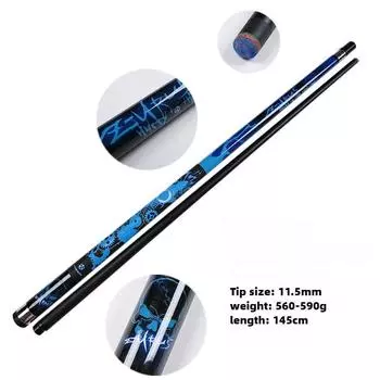 Кий для пула 13MM 11.5MM, 1/2-разрезной, кленовый, 8-шаровой, 9-шаровой, черный, с силиконовой рукояткой 11.5mm