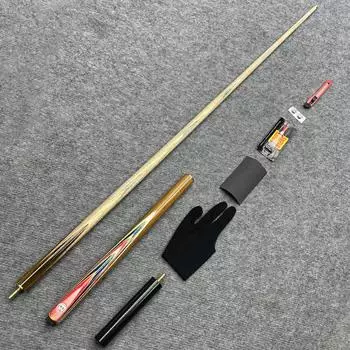 Кий для пула из ясеня, 10 мм, черный, 8 палочек для снукера, бильярдный кий с принадлежностями, случайный узор, 1 шт.