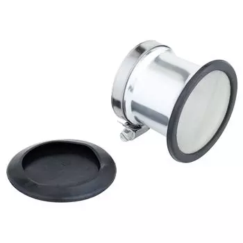 Kijima 102-4259 Мотоциклетные запчасти Воздушный патрубок, Универсальное использование, Внутренний диаметр 1,9 дюйма (49 мм), Алюминий Серебристая Отделка 49mm