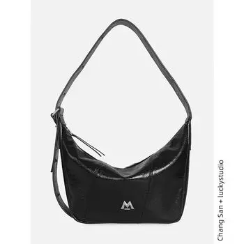 Kikawa Card Original Design Hobo Retro Shoulder Bag Work Clothing Easy Matching Tote Bag Women Bag 2025 New Crossbody Bag Black