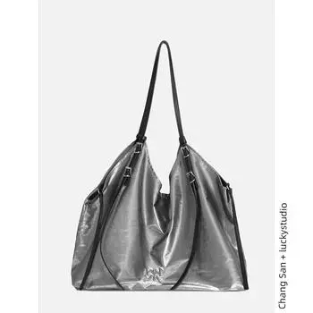 Kikawa Card Original Niche Soft and Lazy Tote Bag Silver
