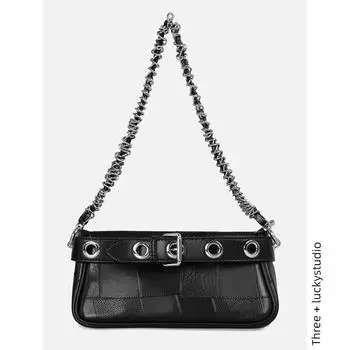 Kikawa Card Sweet Cool Sexy Shoulder Messenger Bag Chain Black