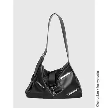 Kikawa Card Y2g Original Retro Shoulder Tote Bag Black