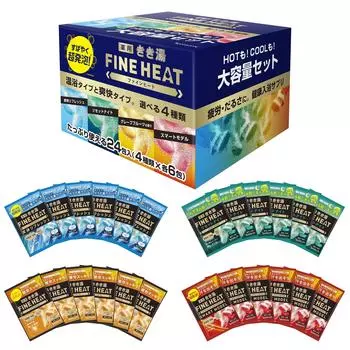Kikiyu Fine Heat Освежающая теплая ванна x 24 упаковки 6 упаковок Суперпенящаяся газированная соль для ванн + [Квази-лекарство] [50 г (4 типа, каждый)]