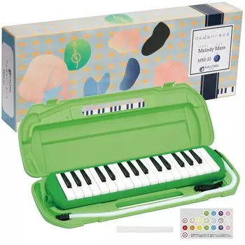 Kiktani Keyboard Harmonica Melody Mate 32 Keys with DoreMi Seal and Name Sticker Green GREEN MM-32