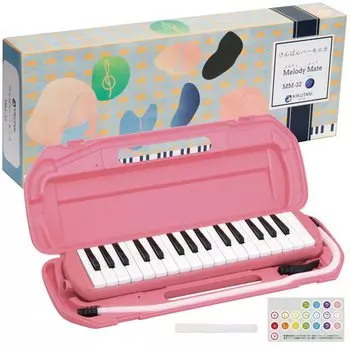 Kikutani Keyboard Harmonica Melody Mate 32 Keys with DoreMi Seal and Name Sticker Pink PINK MM-32