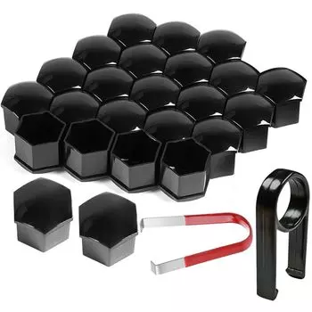 Kiligen Automotive Short Nuts Lightweight Wheel Nuts Wheel Decorate Up Set of 22 Nut Covers Black Подходит для болтов и гаек 21 мм