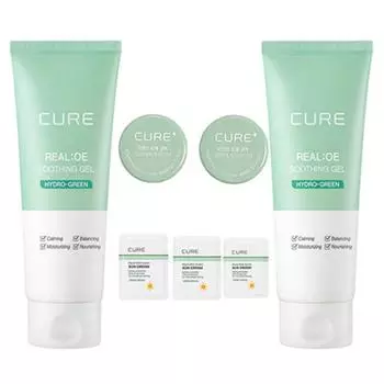 Ким Чон Мун Aloe Cure Real Aloe успокаивающий гель 150 мл x 2 шт + пробный набор, 1 набор