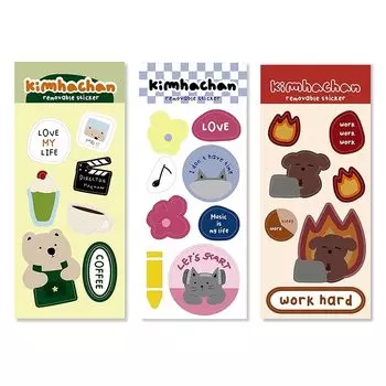 ким хачан ежедневные друзья съемные наклейки-печати 3 типа набор | корейские канцелярские принадлежности наклейки на расписание