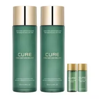 Kim Jeong-moon Aloe Cure Hydra Soothing Emulsion 130 мл x 2 шт. + Тонер 20 мл + Эмульсия 20 мл, 1 набор