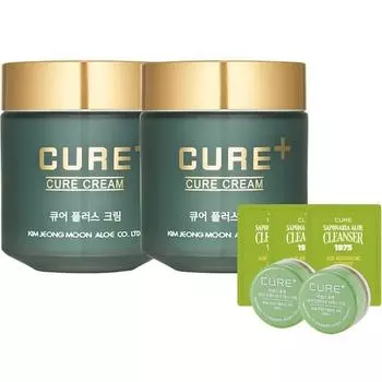 Kim Jeong-moon Aloe Cure Plus Cream 80 г x 2 шт + Cure2X Mini 3,5 г x 2 шт + очищающее средство 2 мл x 3 шт набор корейская косметика