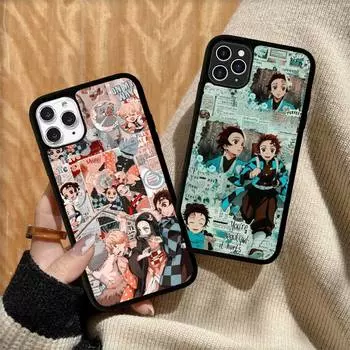 Kimetsu No Yaiba Demon Slayer аниме чехол для телефона силиконовый PC+TPU чехол для iPhone 11 12 13 Pro Max 8 7 6 Plus X SE XR Hard Fundas iphone 14