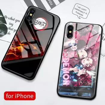 Kimetsu No Yaiba Demon Slayer Kamado Nezuko аниме чехол для телефона стеклянный чехол для Iphone 6 7 14 Plus X Xr Xs Max 11 12 13 14 Pro Max iPhone 6 6s