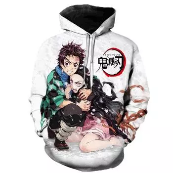 Kimetsu No Yaiba Demon Slayer мужские и женские толстовки с 3D принтом, повседневные детские толстовки с капюшоном для мальчиков и девочек, пуловер, пальто с аниме, 6XL