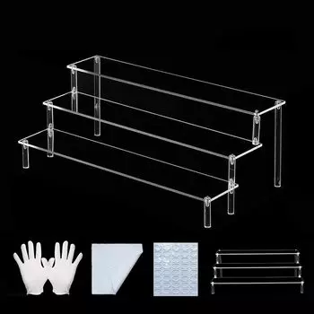 KIMEYA Выставочный акриловый коллекционный дисплей для фигурок Акриловый складной дисплей для фигурок Сборка Прозрачный Длина Стенд, Дисплей, Стенд, Корпус, Стенд,