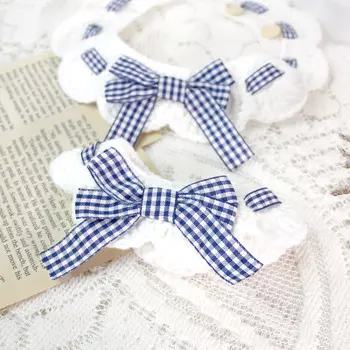 [Кимнян_дэн] Синий клетчатый ленточный кот щенок вязаный плащ S