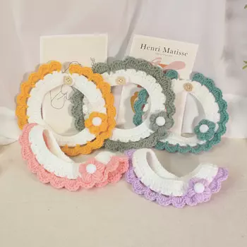 [Кимнян_дэн] Весенний вязаный плащ с кружевом для кошки или щенка Lavender S