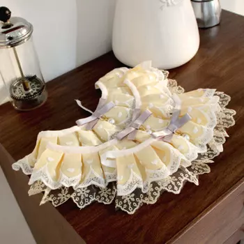 [KIMnyang_deng] Желтая кружевная накидка из лент для собак и кошек XS