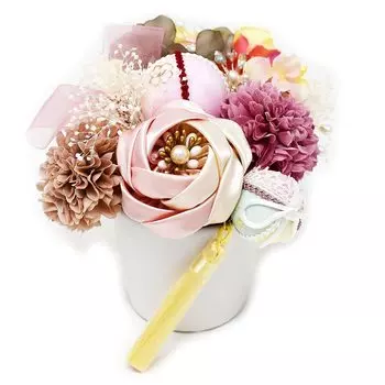 Кимоно Arenca Antique Rosa Украшение для волос Церемония совершеннолетия Креп 15 предметов Набор Arenca [Стильный Iroha] (розовый) розовый