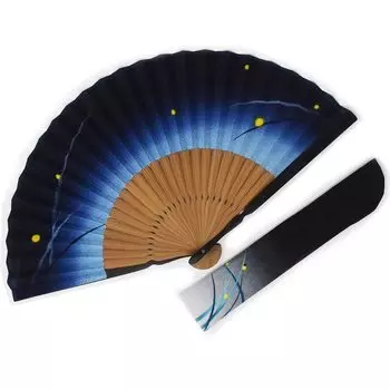 Сумка для веера из ткани кимоно, окрашенная Firefly 22 см [Stylish Iroha] Мужская, набор, кость, трава, (Темно-синий) тёмно-синий