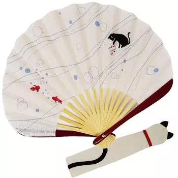 Кимоно Cool Play Fan Fan Bag Shell Блестящий окрашенный средний белый поставляется с косметическим котом [Стильный Ироха] Набор, Тип, Бамбук, Коробка, (бежевый) бежевый