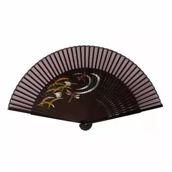 Kimono Fan Pentex Silk Luxury Silk [Stylish Iroha] 100% (741 Susuki/Dragonfly)
