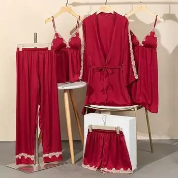 Кимоно Халат Сексуальный Кружевной Женский Халат Платье Вискоза Домашняя Одежда Ночная Рубашка Повседневная Пижама Синяя Домашняя Одежда Ночная Рубашка M