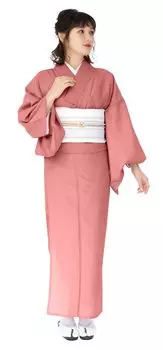 Кимоно Kyoetsu Washable Solid Crepe [KYOETSU], рукав, цвет, ткань, женский (S, Розовый) розовый