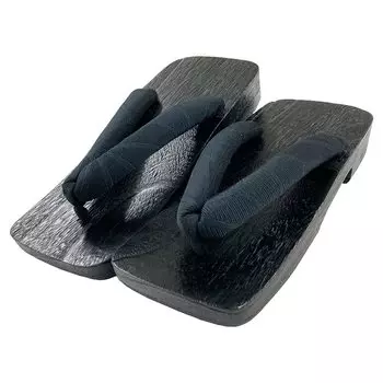 Кимоно Paulownia Черное [Киото Юзен] Гета, Мужское, 25,5-27 лет, Взрослые, Черное, Зори, Джентльмен, Гета, День отца, (черный) чёрный