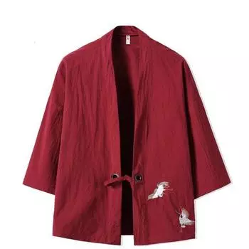 Кимоно с вышивкой в стиле Харадзюку, японский стиль, большие размеры, мужской костюм самурая, одежда, кардиган, женская куртка XXXXXL чёрный